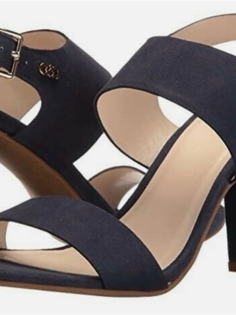 Cole Haan Navy Suede Block Heel Sandals